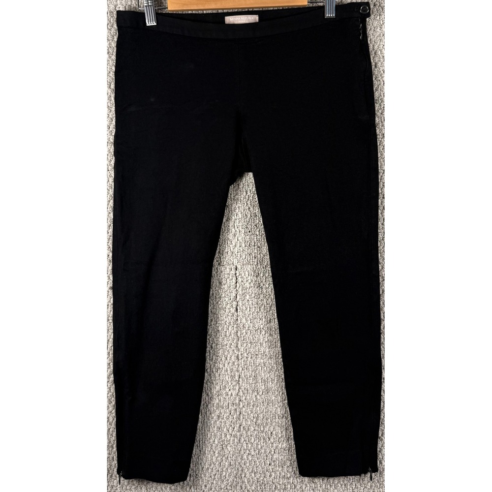 Banana Republic Sloan Pants 10P Black Ankle Zip Slim Fit Work Office Career